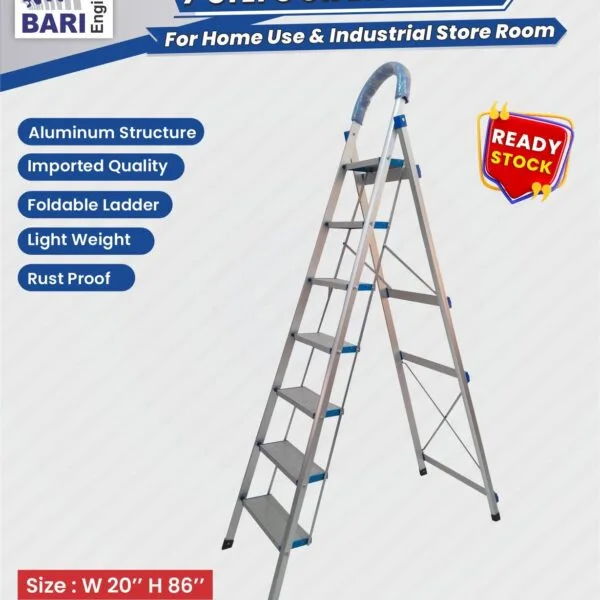 Aluminium folding ladder | Aluminium ladder for home 7 step | Bari Engineering Manufacturer