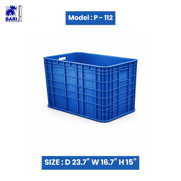 Heavy Duty Plastic Storage Crate ( Model No : P-112 )