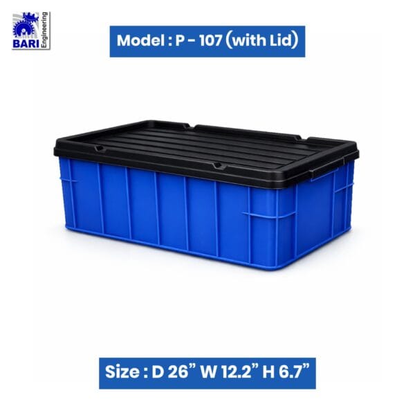Heavy Duty Plastic Storage Box with Lid Model No (P-107)